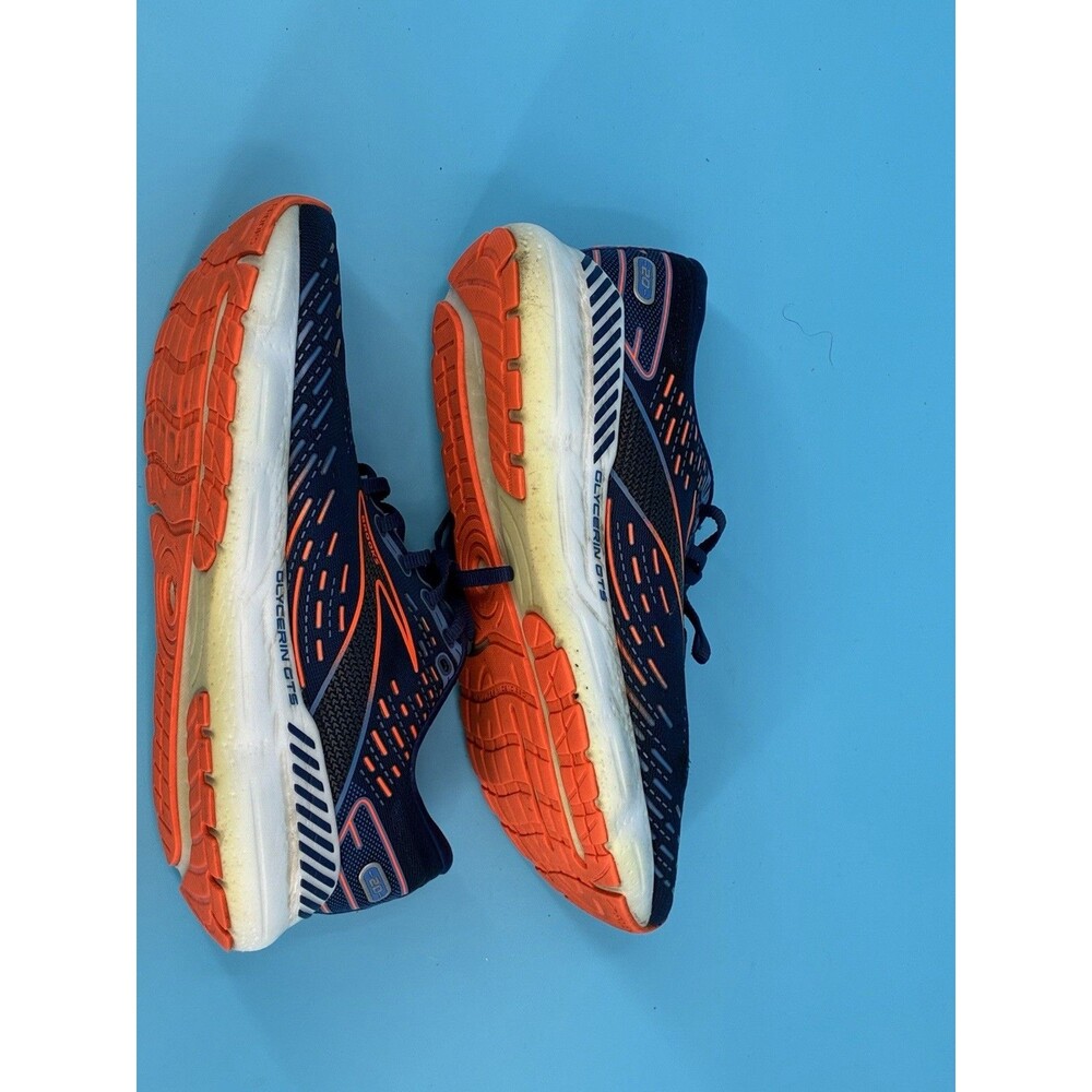 Brooks Glycerin GTS 20 Men’s 9.5 D Running Shoes Blue Orange 1103831D444